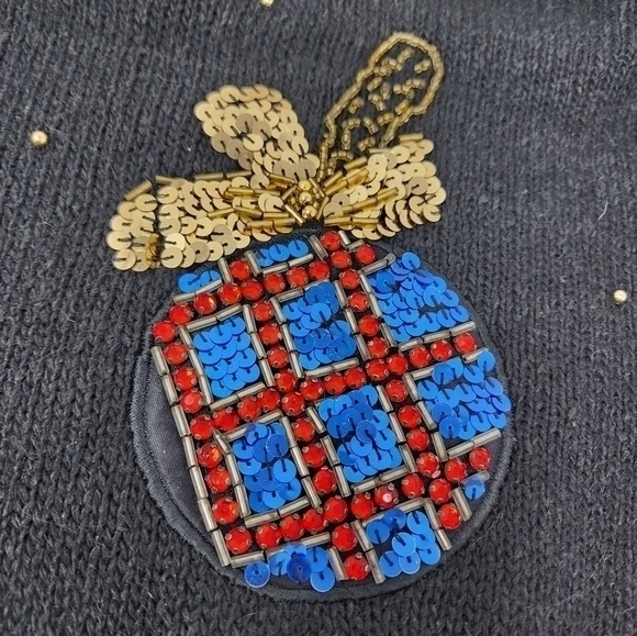 E.M.T Sequin Silk Angora Lambswool  Christmas‎ Ugly Sweater Size Medium - Picture 7 of 15